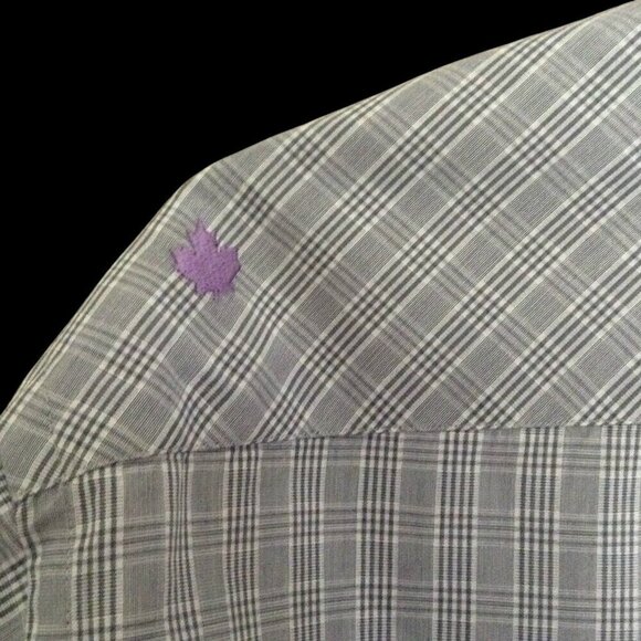 Jared Lang Gray Plaid Shirt Medium - Picture 3 of 5